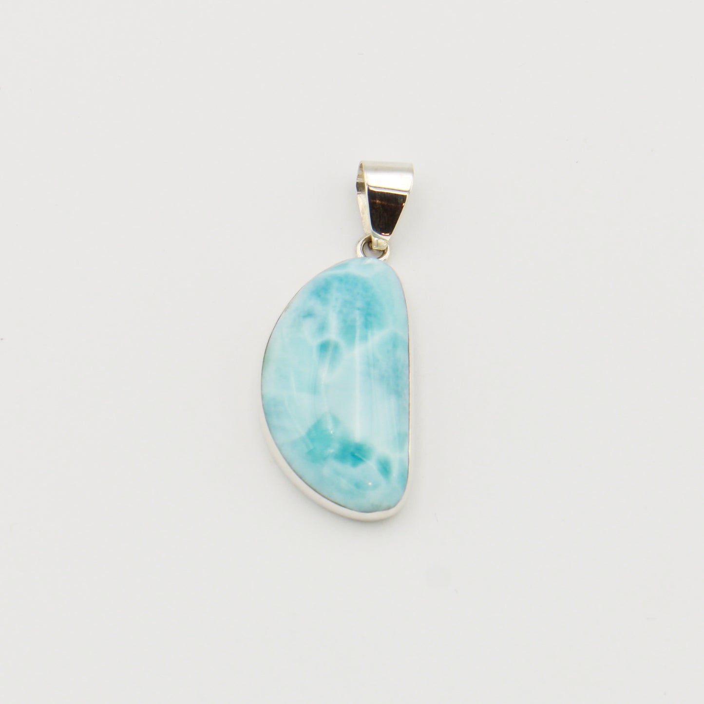 Larimar Half Moon Sterling Pendant