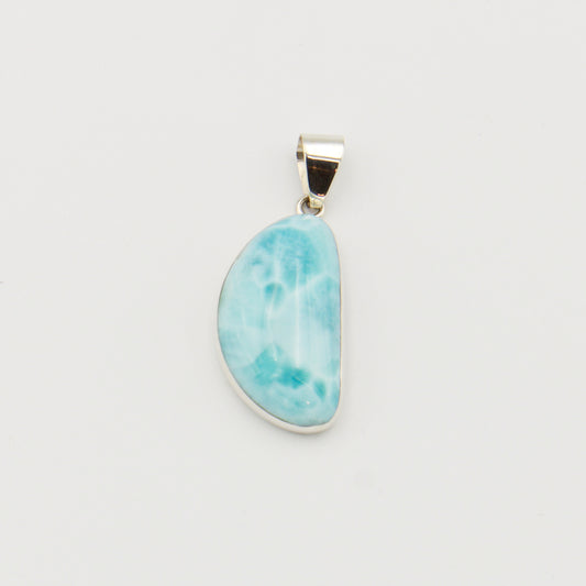 Larimar Half Moon Sterling Pendant