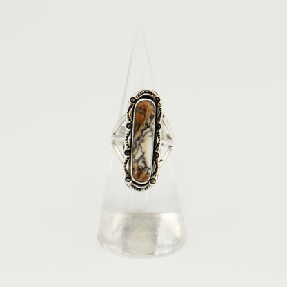 Wild Horse Skinny Oval Sterling Ring Sz 9