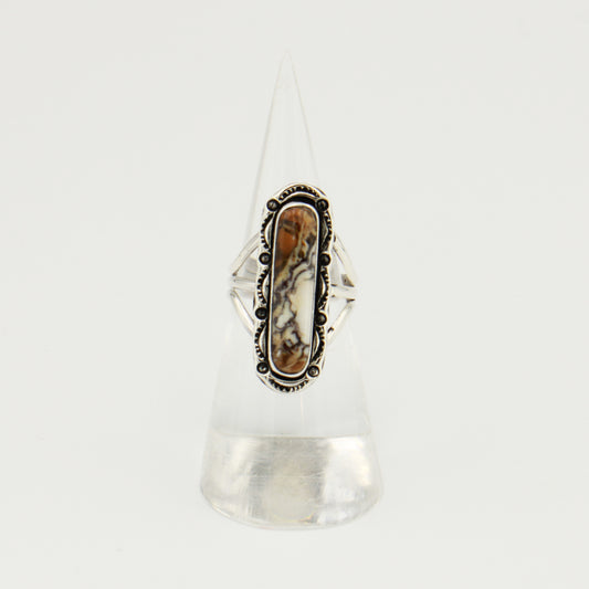 Wild Horse Skinny Oval Sterling Ring Sz 9