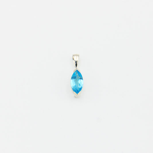 Blue Topaz Marquis Sterling Pendant
