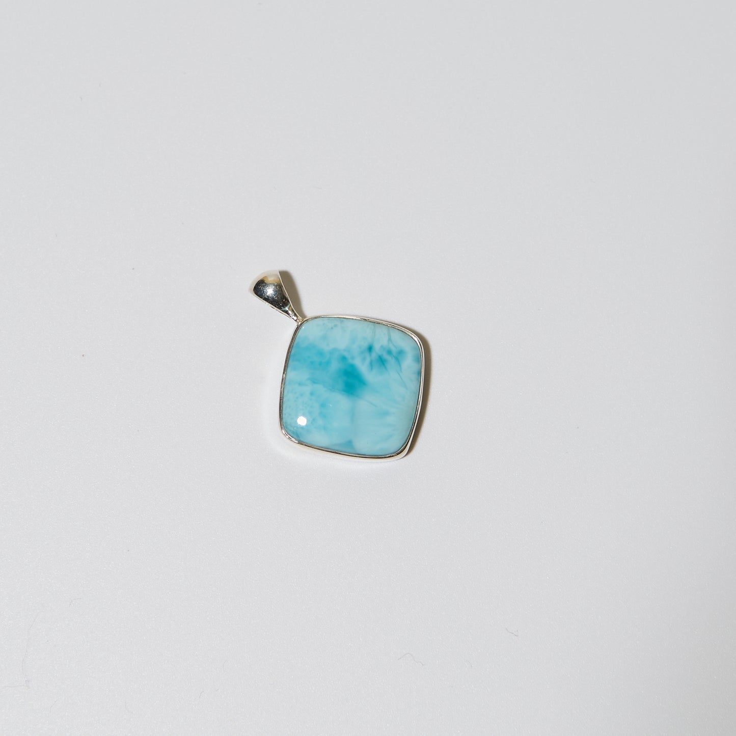 Larimar Cushion Sterling Pendant