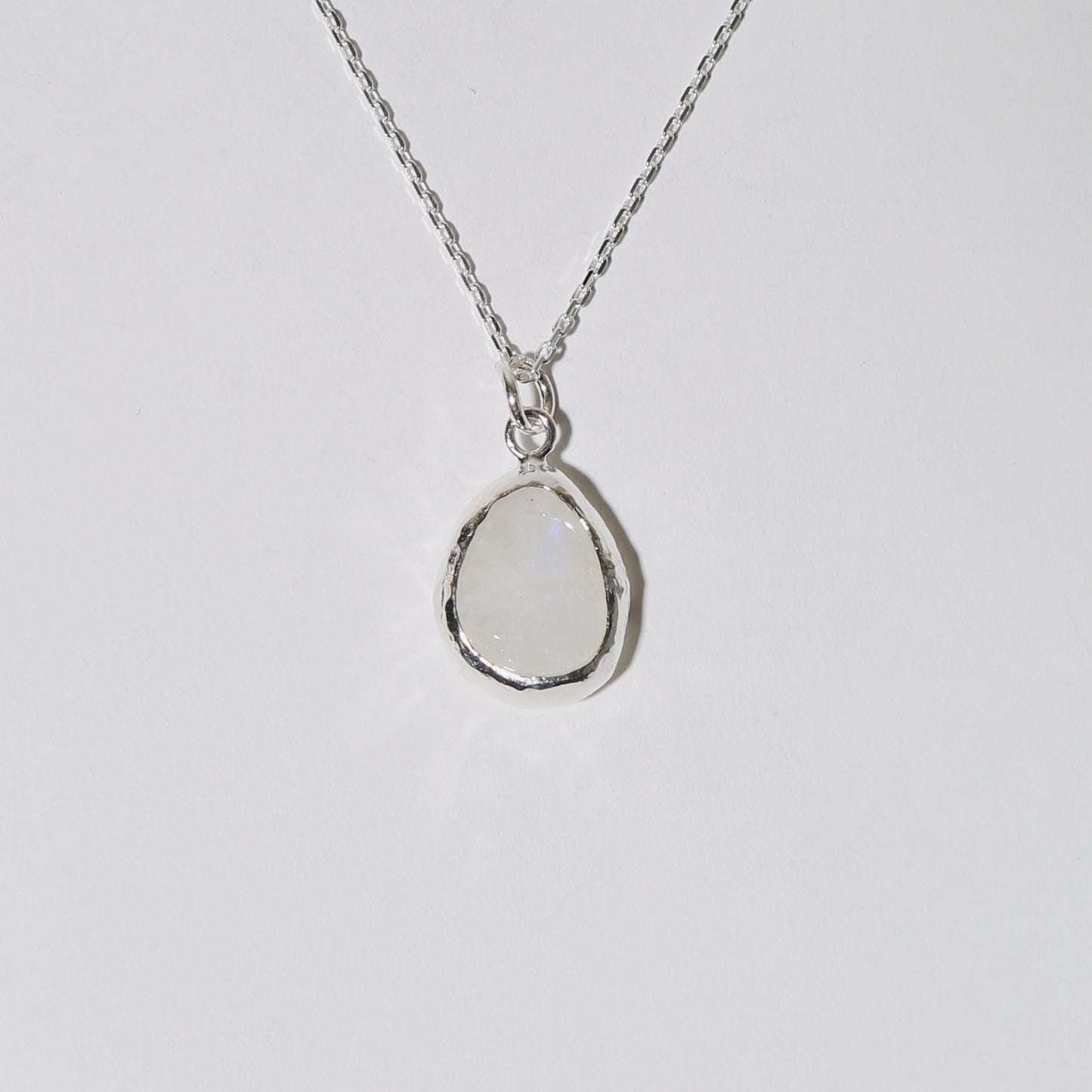 Moonstone Faceted Teardrop Sterling Necklace