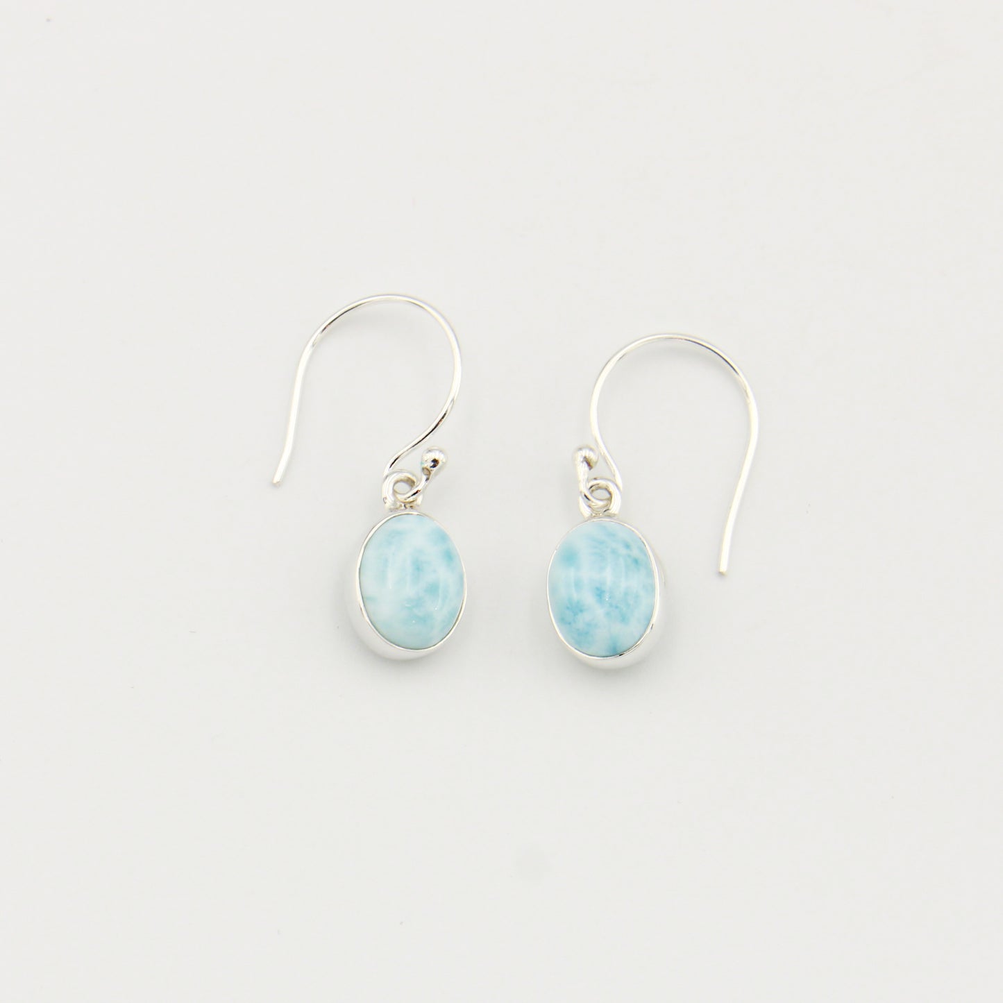 Larimar Small Oval Sterling Earrings