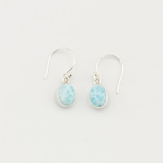 Larimar Oval Sterling Earrings : 210000022356
