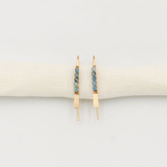 Gemstone Wrapped Petite Threader GF Aquamarine