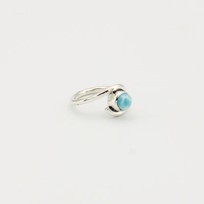 Larimar Round Wrap Sterling Ring Sz 7
