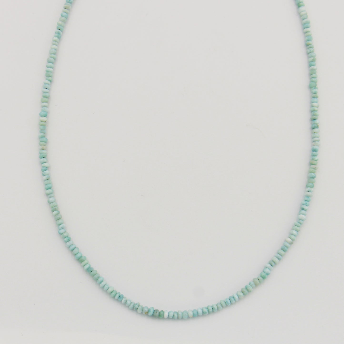 Dainty Larimar Beaded Sterling Necklace