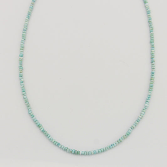 Dainty Larimar Beaded Sterling Necklace