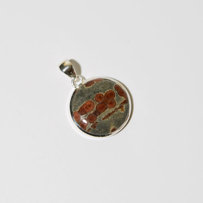 Peanut Obsidian Round Sterling Pendant