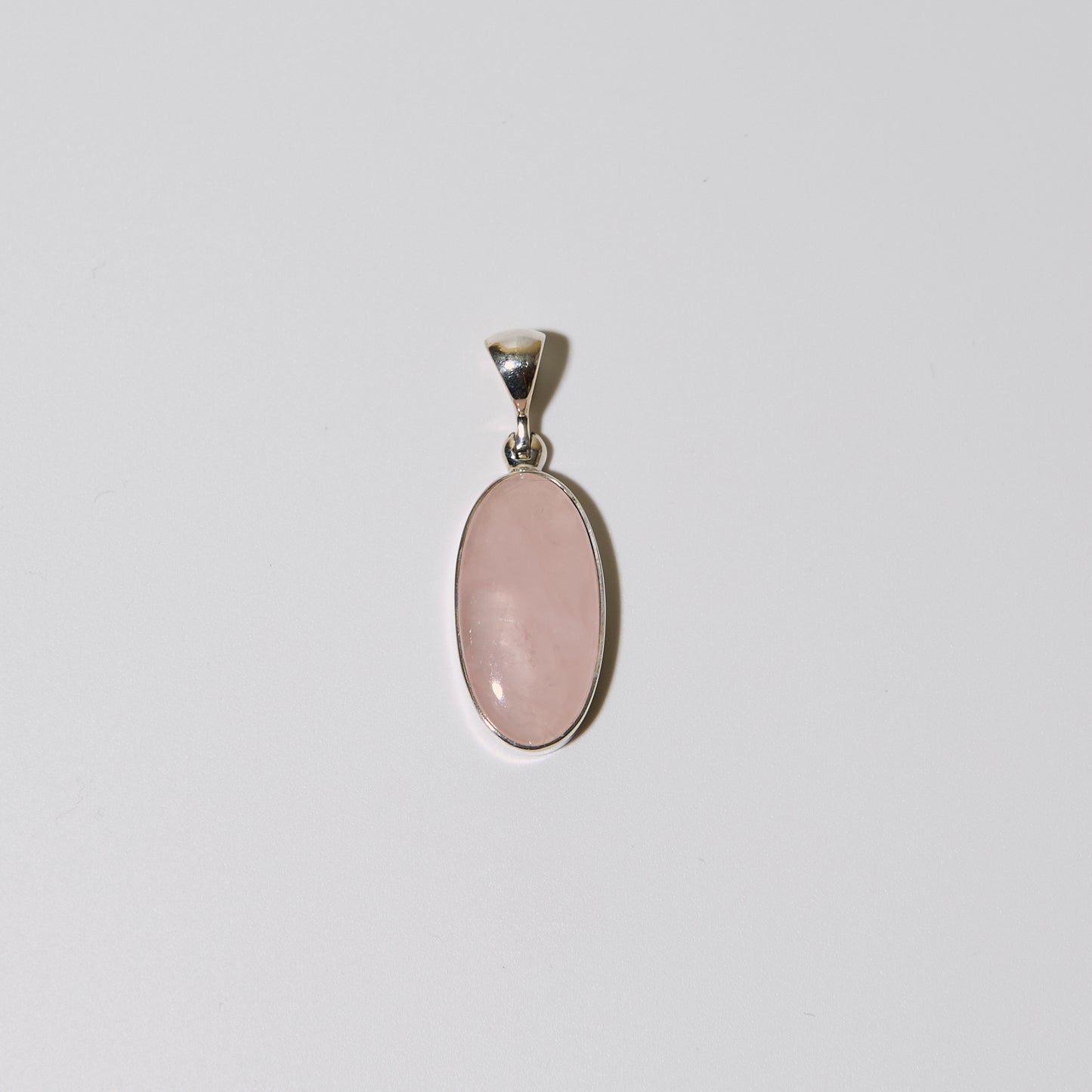 Rose Quartz Oval Sterling Pendant : 210000020259