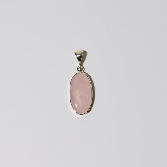 Rose Quartz Oval Sterling Pendant : 210000020259