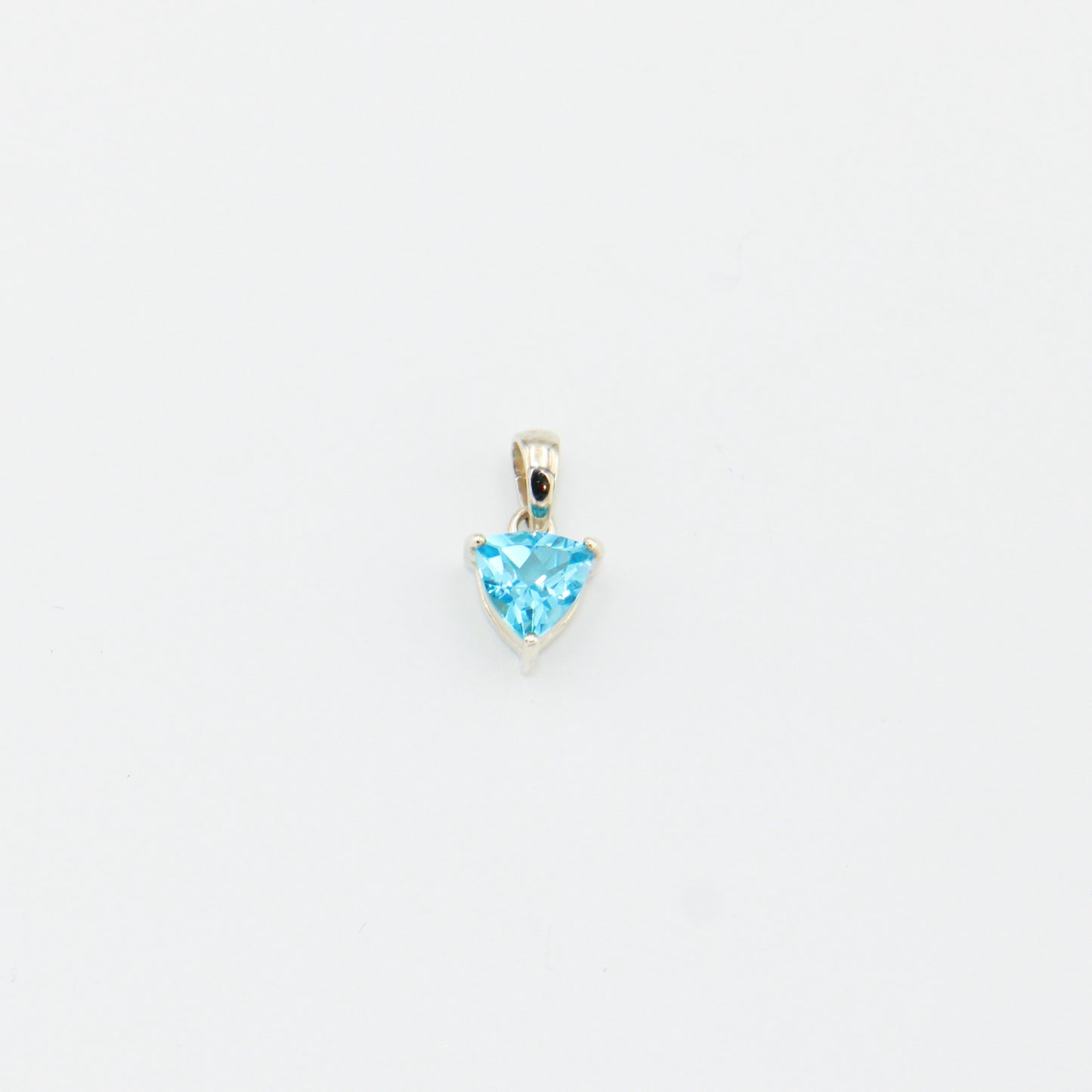 Blue Topaz Trilliant Sterling Pendant