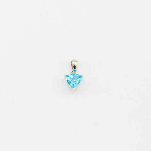 Blue Topaz Trilliant Sterling Pendant