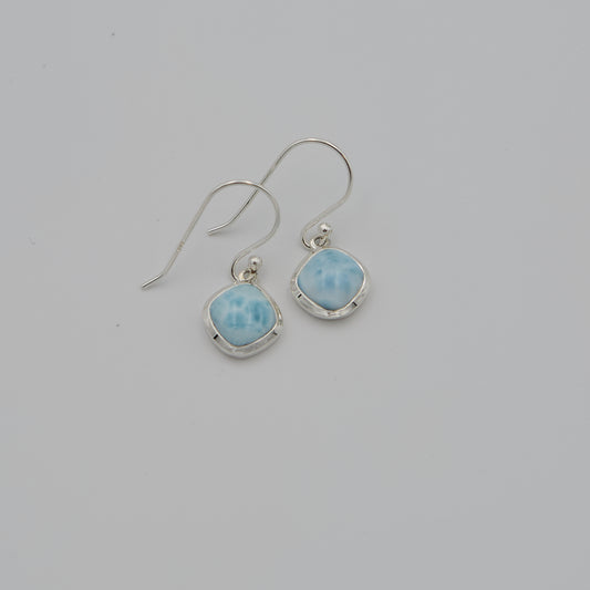Larimar Small Cushion Sterling Earrings