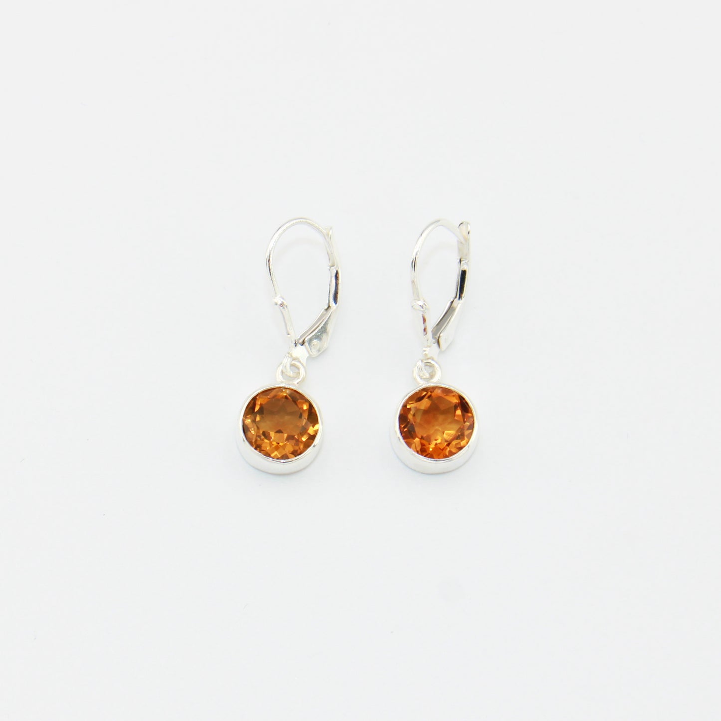 Citrine Round Sterling Earrings