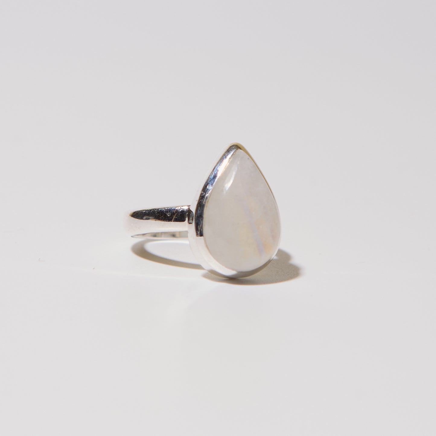 Moonstone Teardrop Sterling Ring Sz 11