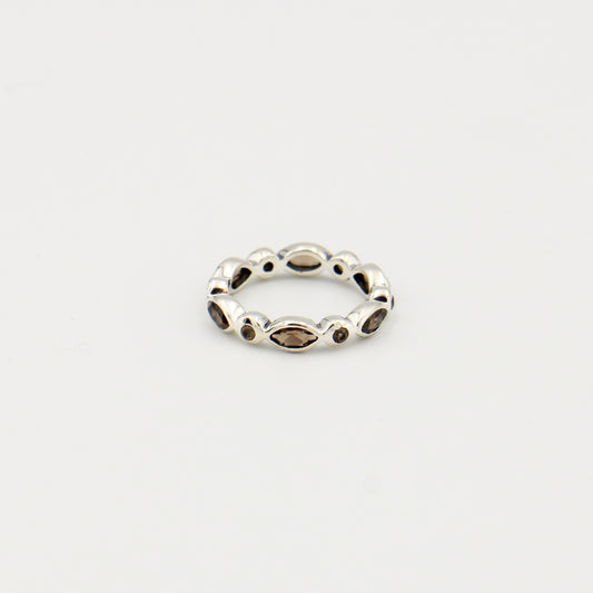 Smokey Marquis Sterling Eternity Band Sz 8