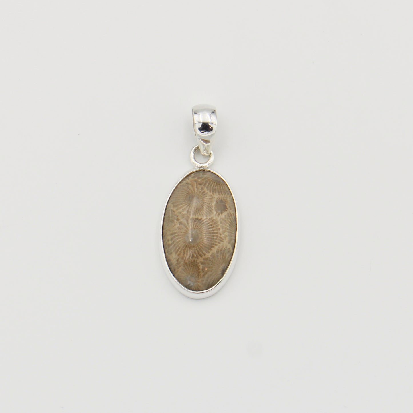 Petoskey Stone Oval Sterling Pendant