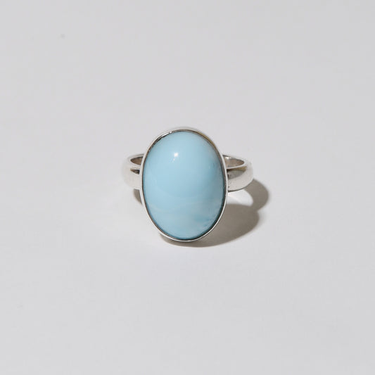 Larimar Oval Sterling Ring Sz7.5