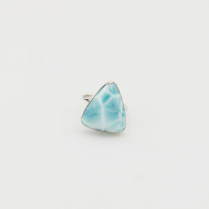 Larimar Triangle Split Shank Sterling Ring Sz 5.5