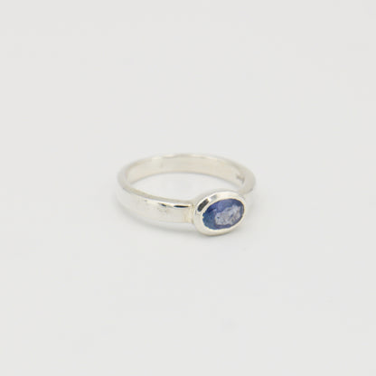 Tanzanite Oval Sterling Ring Sz 7.5