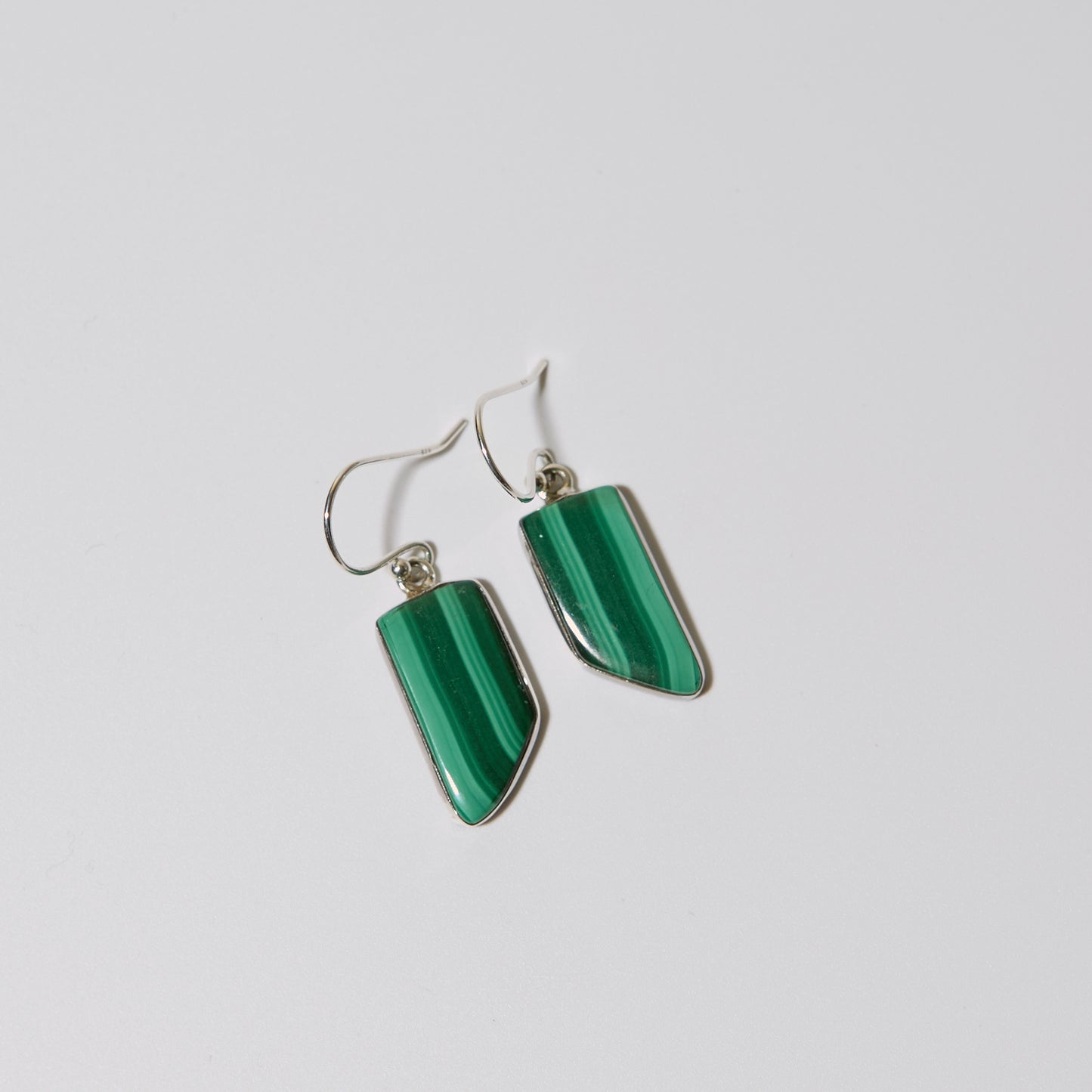 Malachite Trapezoid Sterling Earrings