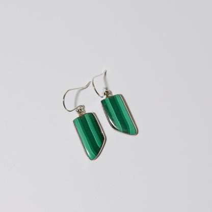 Malachite Trapezoid Sterling Earrings