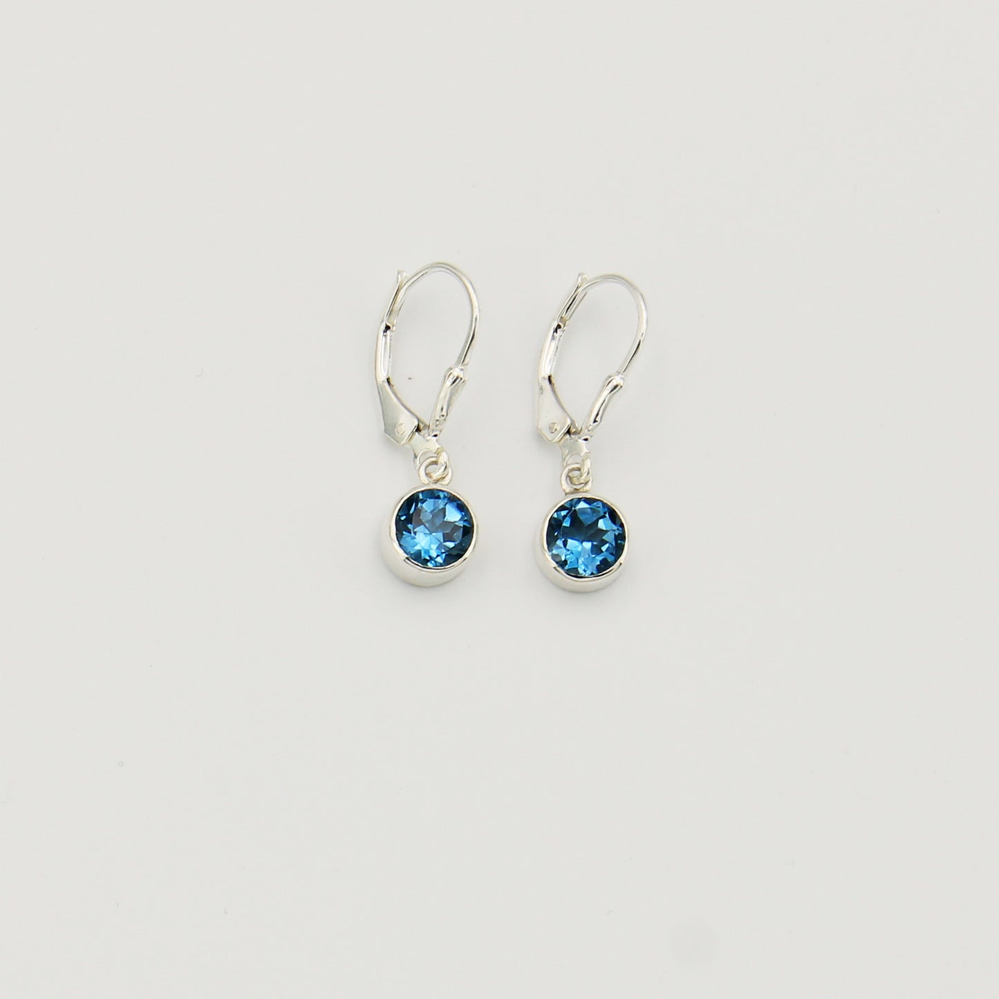 Blue Topaz Sm Round Sterling Earrings