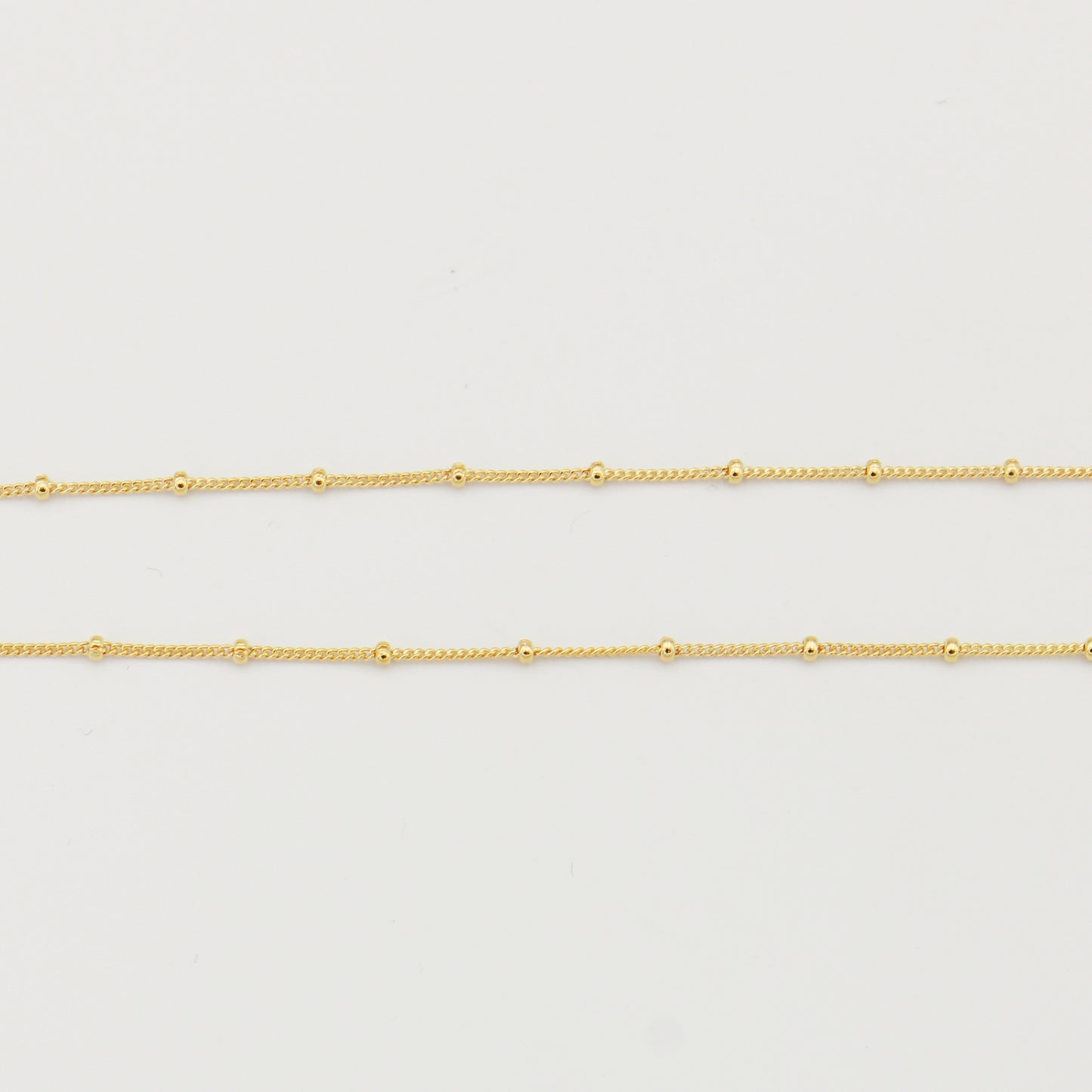 Gold Filled Sterling Curb Chain w/ Beads 18"