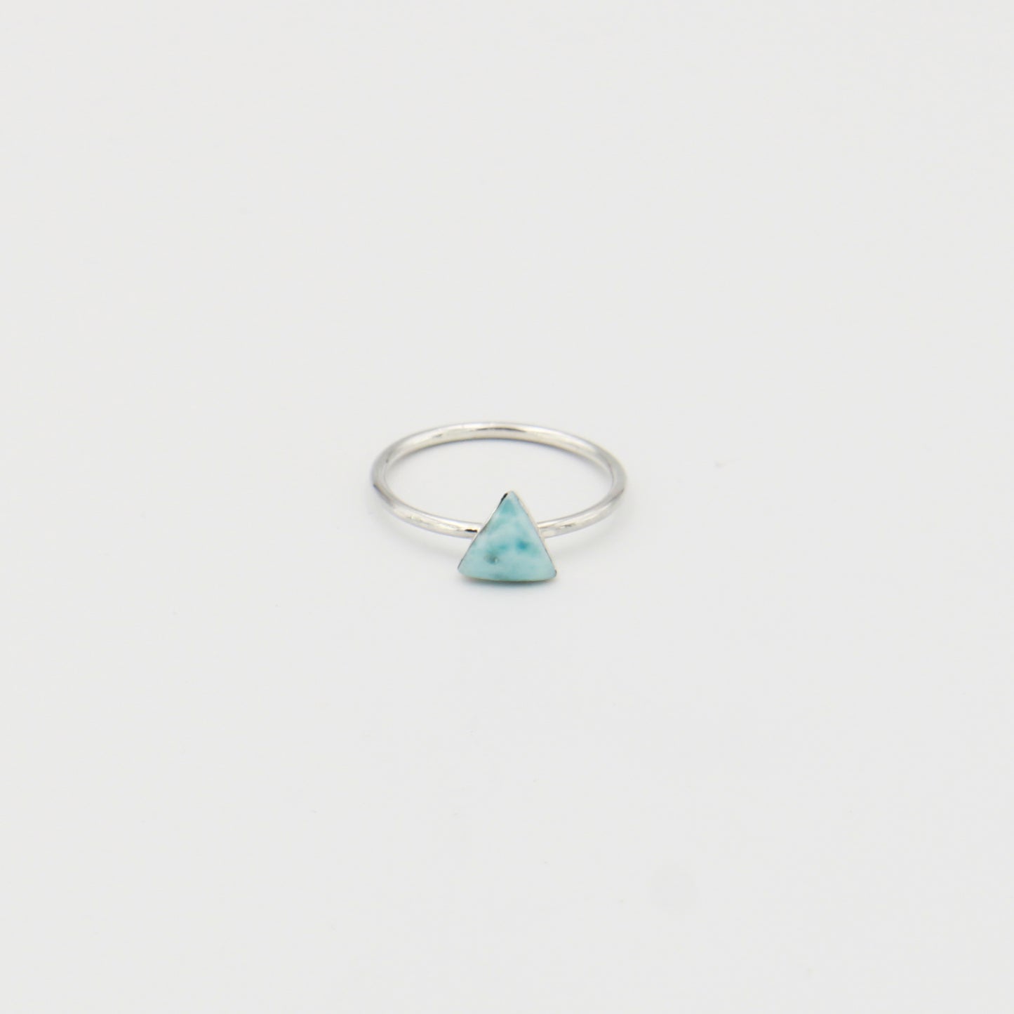 Larimar Tiny Triangle Sterling Ring Sz 8.5