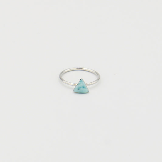 Larimar Tiny Triangle Sterling Ring Sz 8.5