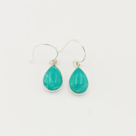 Amazonite Pear Sterling Earrings