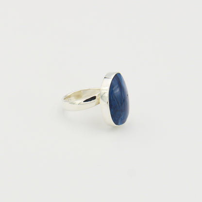Leland Blue Dk Oval Sterling Ring Adj : 210000021281