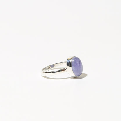 Tanzanite Oval Sterling Ring Sz 7
