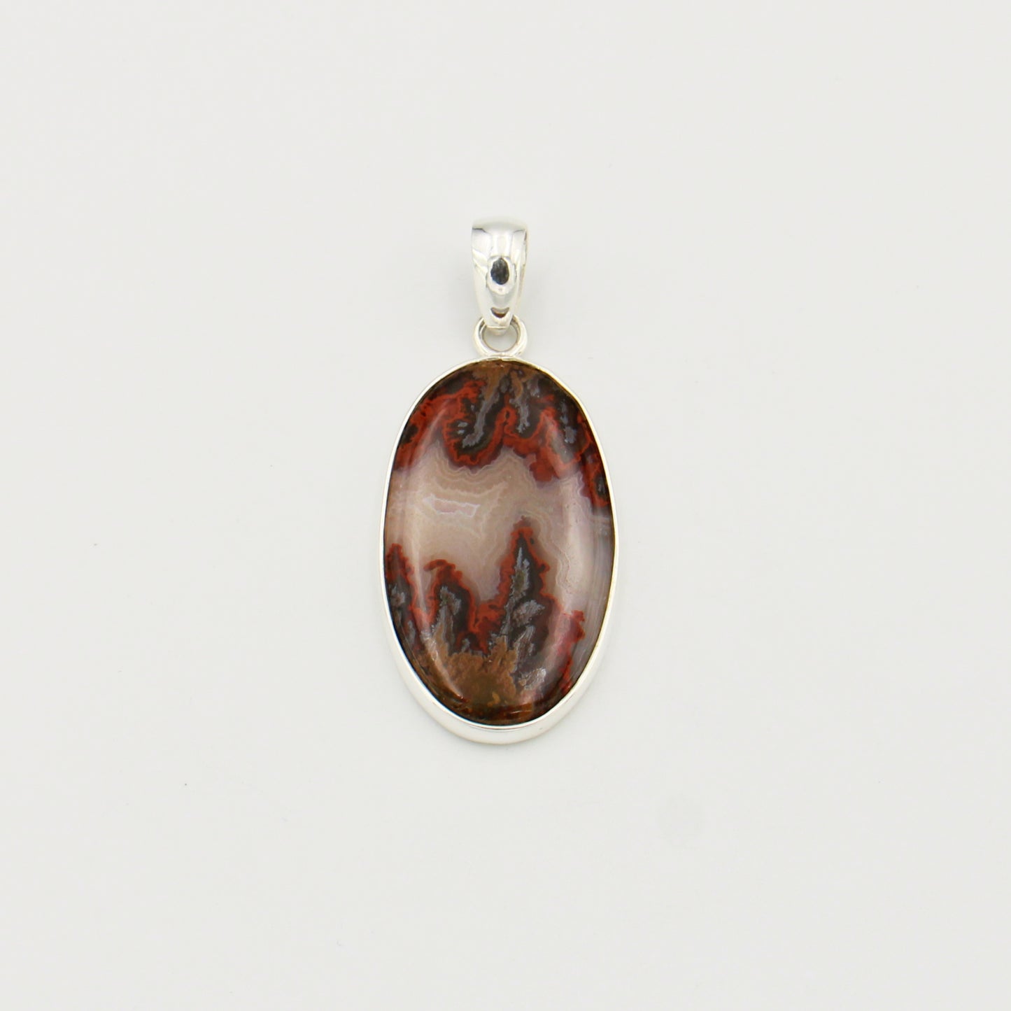 Condor Agate Large Oval Sterling Pendant