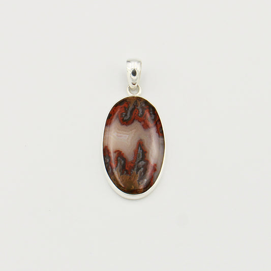 Condor Agate Large Oval Sterling Pendant