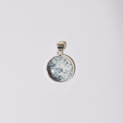 Dendritic Opal Round Sterling Pendant