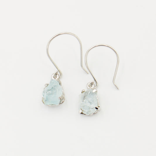Rough Aquamarine Sterling Earrings RP
