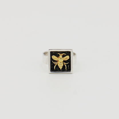Sterling Silver Bee Ring GP Sz 7