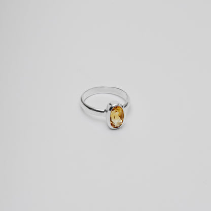 Citrine Oval Sterling Ring Sz 8.5