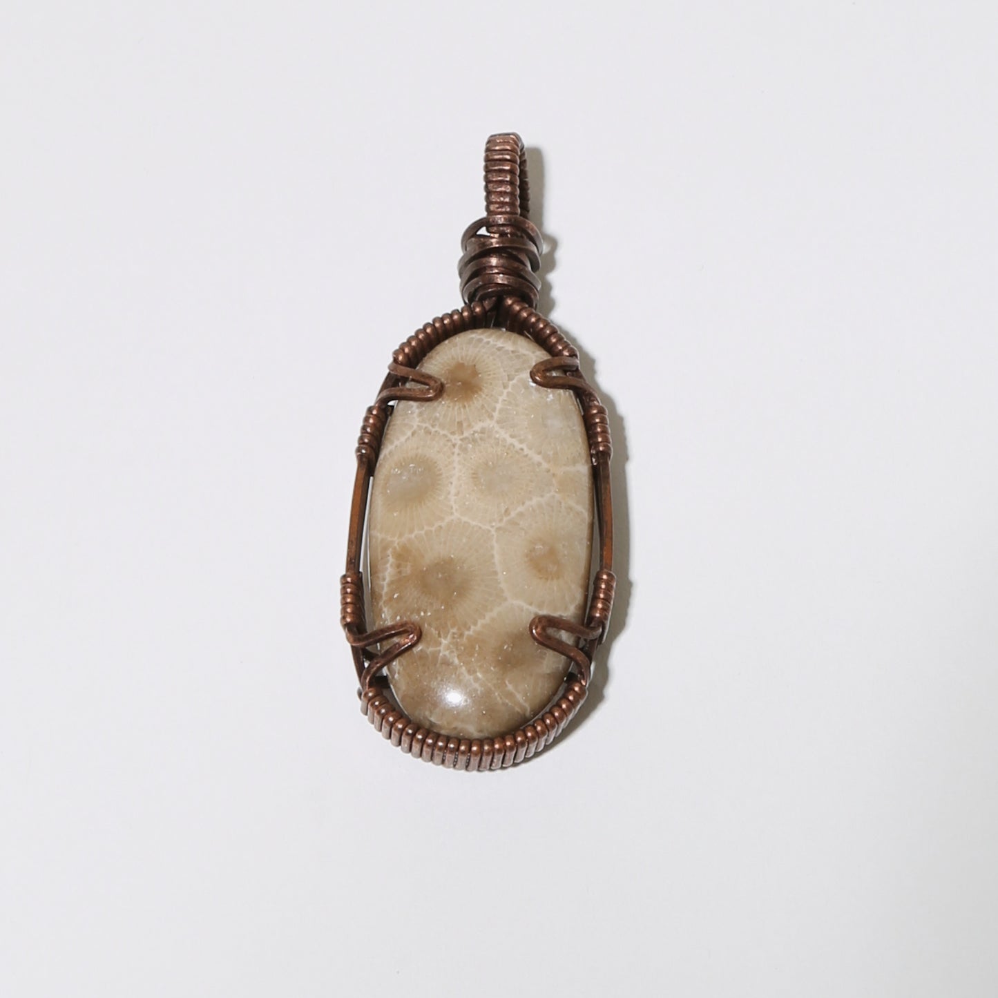 Petoskey Oval Copper Wrapped Pendant : 210000019429