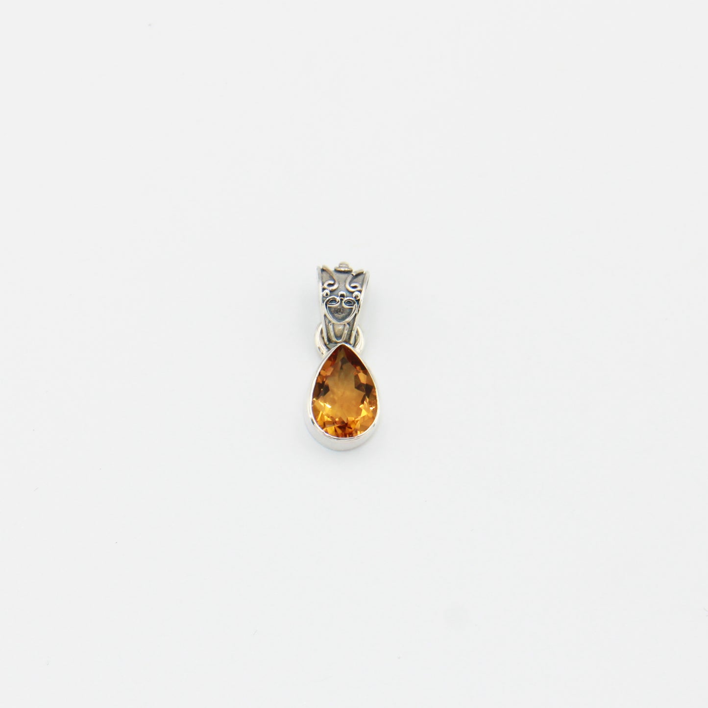 Citrine Pear Sterling Pendant