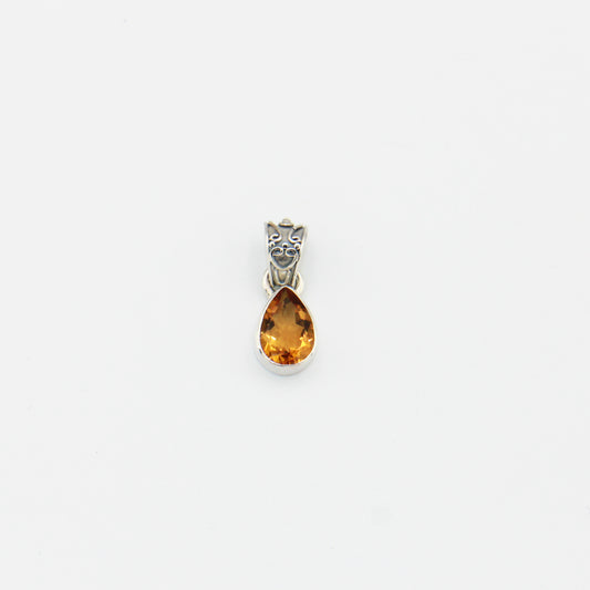 Citrine Pear Sterling Pendant