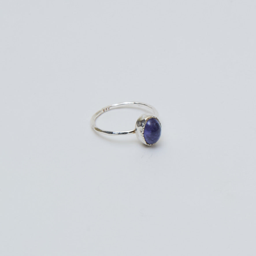 Tanzanite Oval Sterling Ring Sz 9