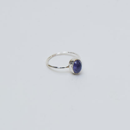Tanzanite Oval Sterling Ring Sz 9