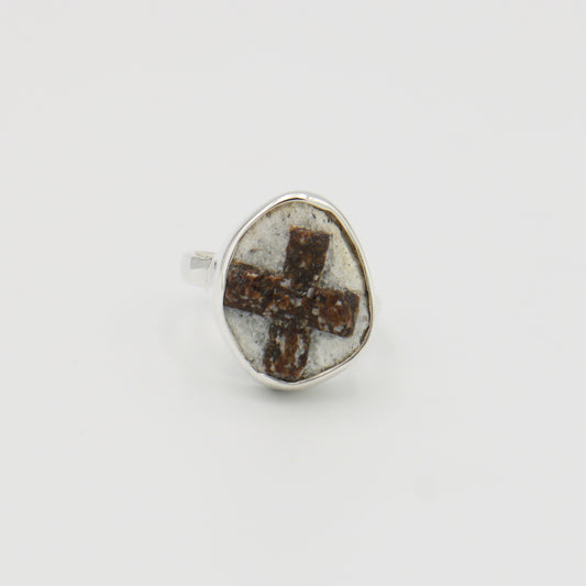 Staurolite Sterling Ring Sz 10