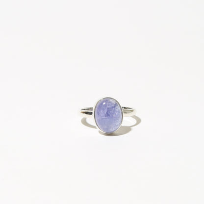 Tanzanite Oval Sterling Ring Sz 7