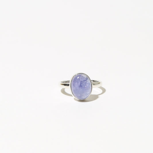 Tanzanite Oval Sterling Ring Sz 7