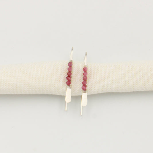 Petite Gemstone Sterling Threader Pink Sapphire